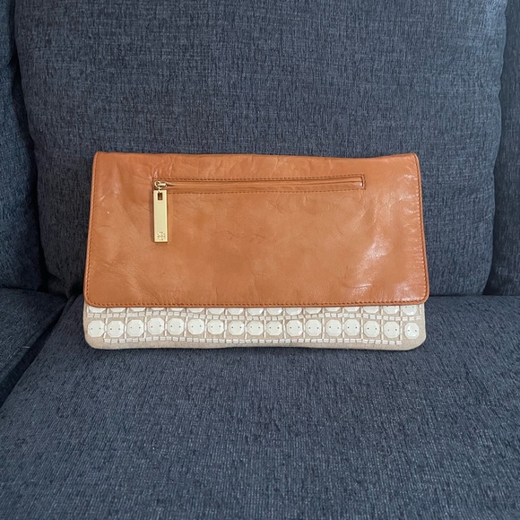 Rare Tory Burch Clutch Linen, Leather & Pallets - Picture 2 of 8